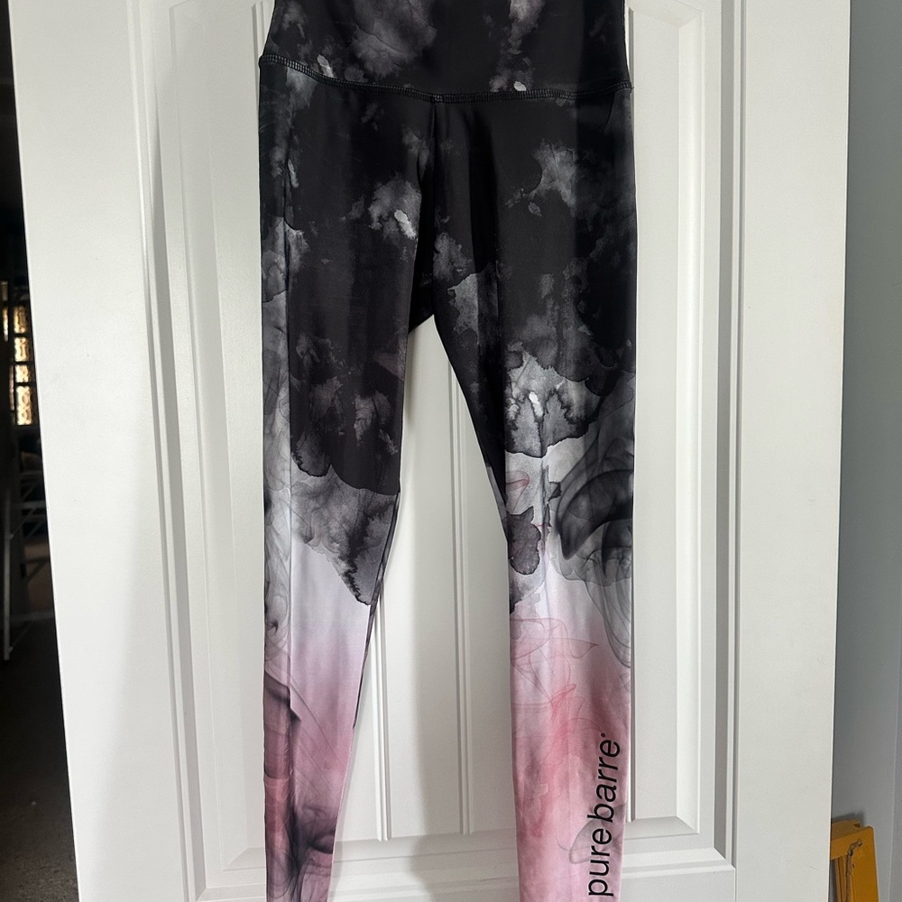 Pure Barre x Onzie Black and Pink Leggings